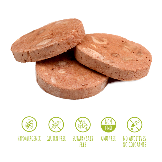 Recompense pentru câini MAVSY, foie gras din rata cu mar caramelizat, 50 g