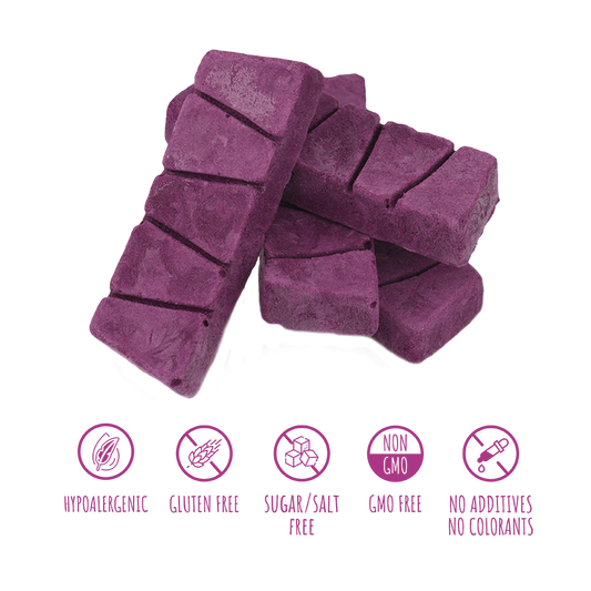 Recompense pentru câini MAVSY, fondant de ciocolata cu cartof violet, 50 g