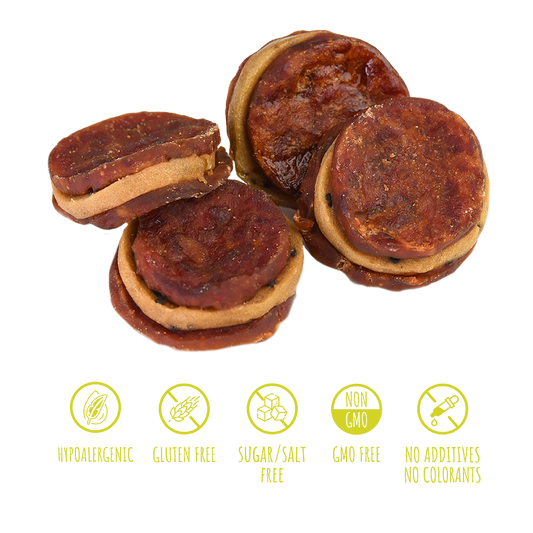 ompense pentru câini MAVSY, biftec din curcan si rata cu sos de kiwi, 100 g