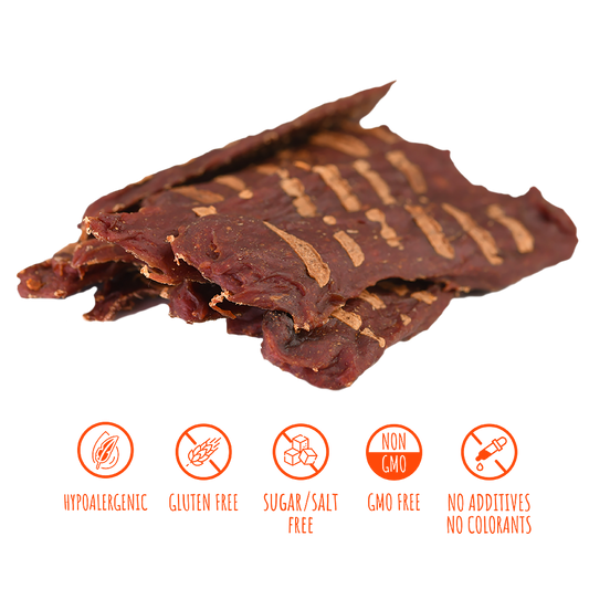 Recompense pentru câini MAVSY, steak din carne de cerb cu rosii uscate pe un pat de dovleac, 100 g