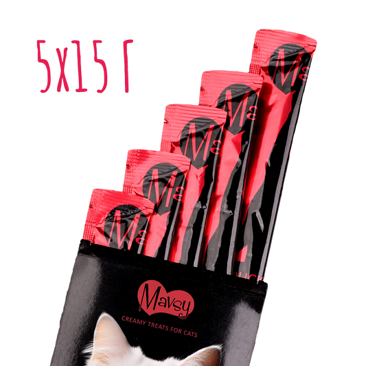 Recompense pentru pisici MAVSY, de somon si file de ton cu lucerna si stropitori de iarba de pisica pentru pisici, 75 g