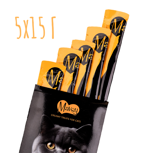 Recompense pentru pisici MAVSY, forma de marmelada vegana de mere cu seminte de plantain cu o urma de iarba de pisica, 75g
