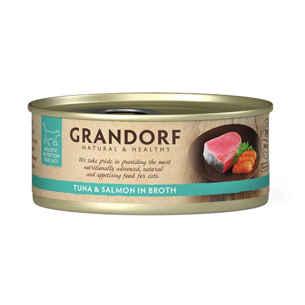 Hrana umeda pentru pisici Grandorf, cu Filet de Ton si Somon