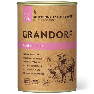 Hrana umeda pentru câini Grandorf, Miel & Curcan, pentru catei