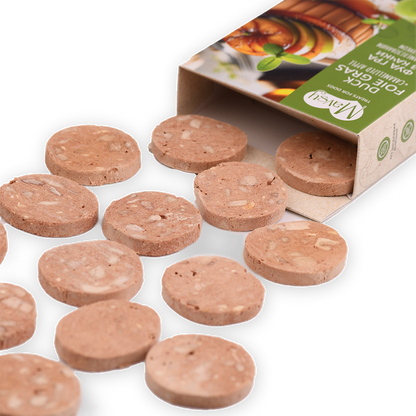 Recompense pentru câini MAVSY, foie gras din rata cu mar caramelizat, 50 g