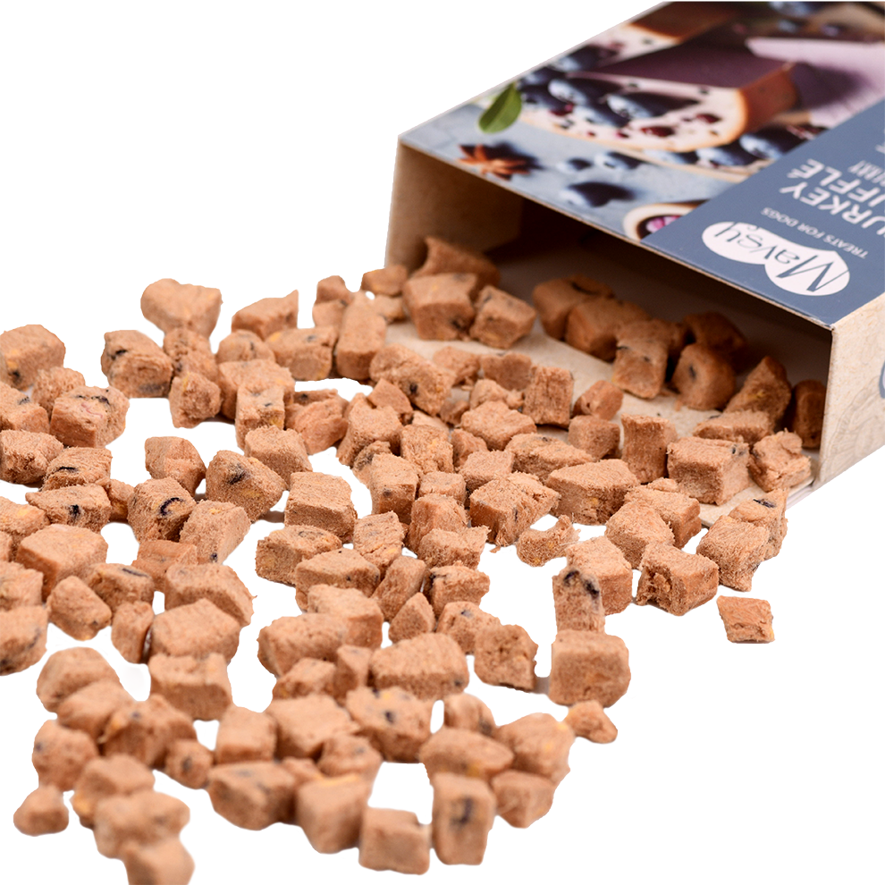 Recompense pentru câini MAVSY, sufleu din curcan cu afine, 50 g