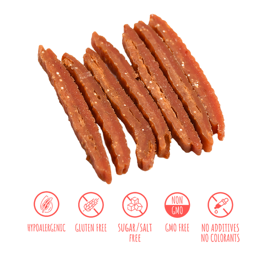 Recompense pentru câini MAVSY, carpaccio din carne de iepure si rata coapta in sos de merisoare, 100 g