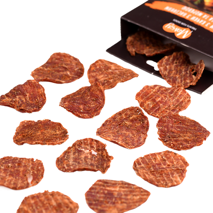 Recompense pentru câini MAVSY, chipsuri din rata cu seminte de chia si morcov, 50 g