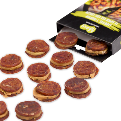 ompense pentru câini MAVSY, biftec din curcan si rata cu sos de kiwi, 100 g