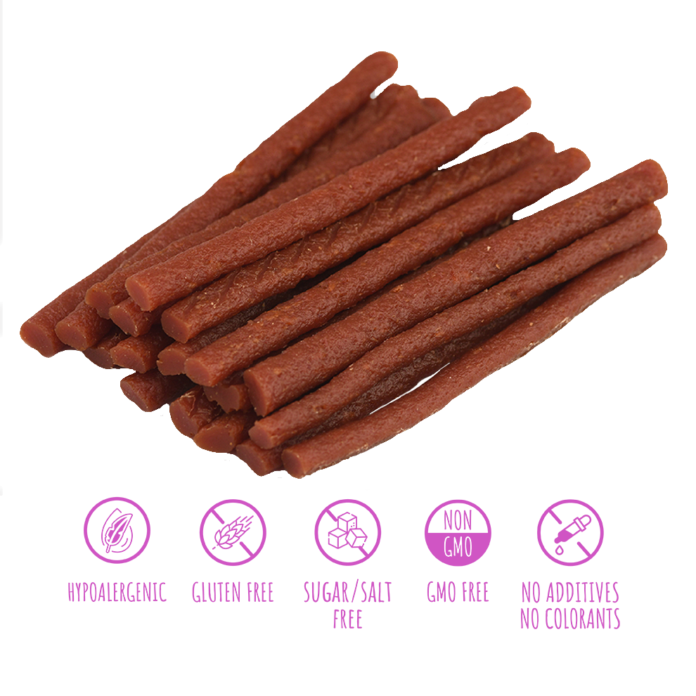 Recompense pentru câini MAVSY, sticks cu rata pentru ingrijirea dintilor si gingiilor, 120 g