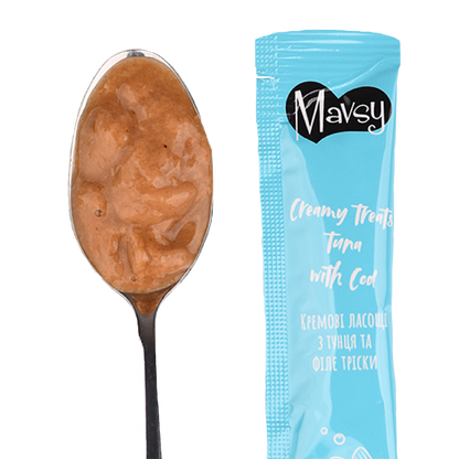Recompense pentru pisici MAVSY, cu ton si cod, 75 g