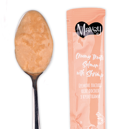 Recompense pentru pisici MAVSY, cu somon si creveti, 75 g