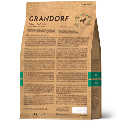 Hrana uscata pentru câini Grandorf, Curcan, pentru rase mari