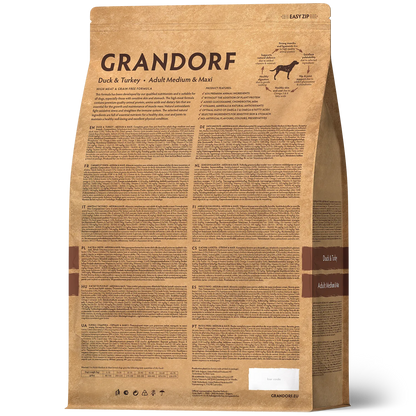 Hrana uscata pentru câini Grandorf, Rata si Curcan, pentru rase medii si mari