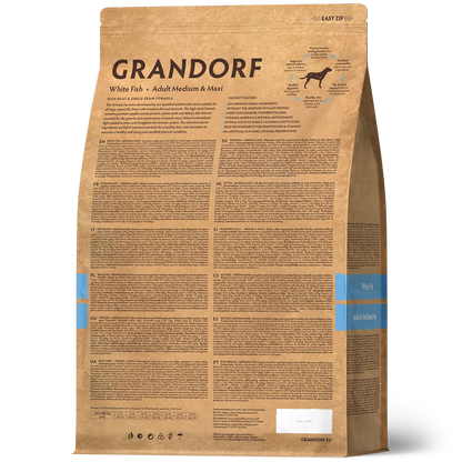 Hrana uscata pentru câini Grandorf, Peste alb, pentru rase medii si mari