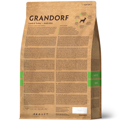 Hrana uscata pentru câini Grandorf, Miel si Curcan, pentru câini adulti de rase mici