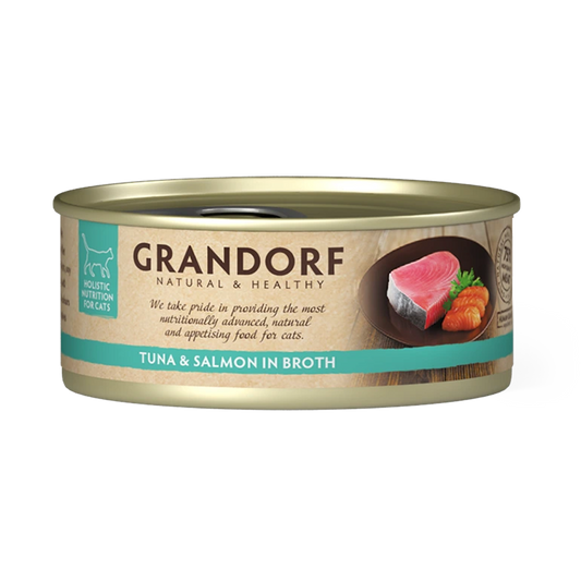 Hrana umeda pentru pisici Grandorf, cu Filet de Ton si Somon